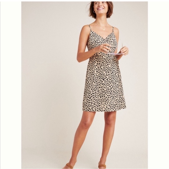 Anthropologie Sanctuary wrap it up spaghetti strap cheetah print dress - Picture 2 of 11